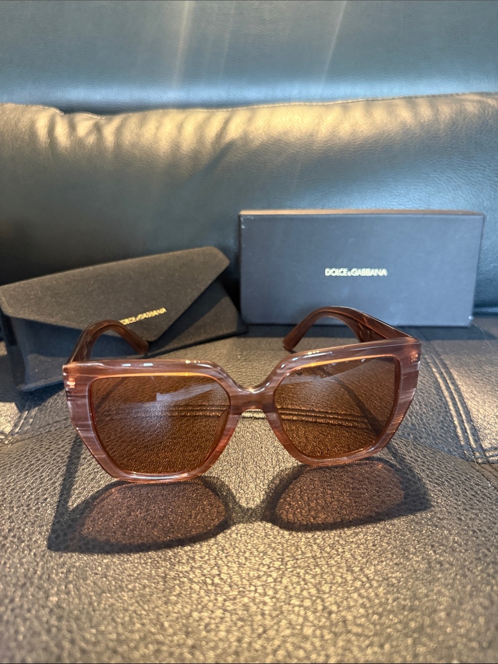 Dolce & Gabbana Brown Transparent Frame Sunglasses for women